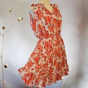 Periwinkle Collection Womens Size Large Pink Purple Floral Dress